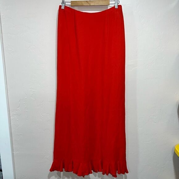 NWTs Vintage Valentino Red Maxi Ruffle Skirt - Picture 1 of 11